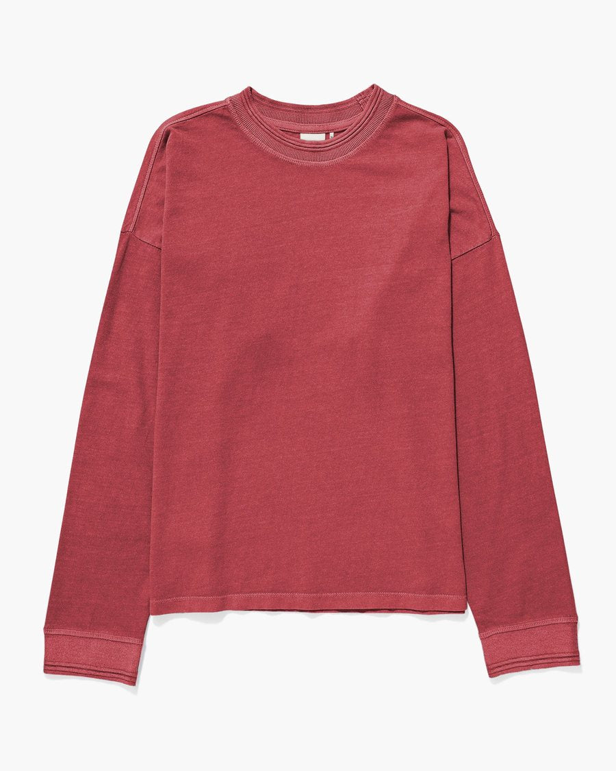Customize Your Own Long Sleeve Script Tee, Washed Red